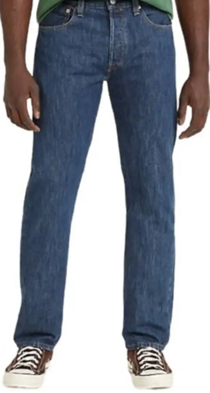 Levis 501 Jeans Original Cotton Straight Rigid Button Fly Dark Stonewash 30x30